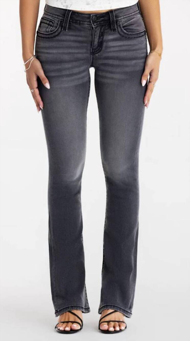 NEW MISS ME ashton bootcut jeans in washed black